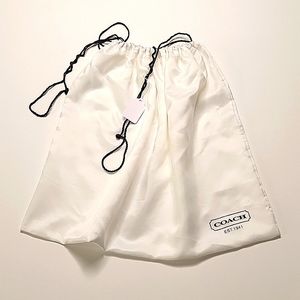 COACH White Satin Dustbag - Large 15" Height x 19" Wide - NWT